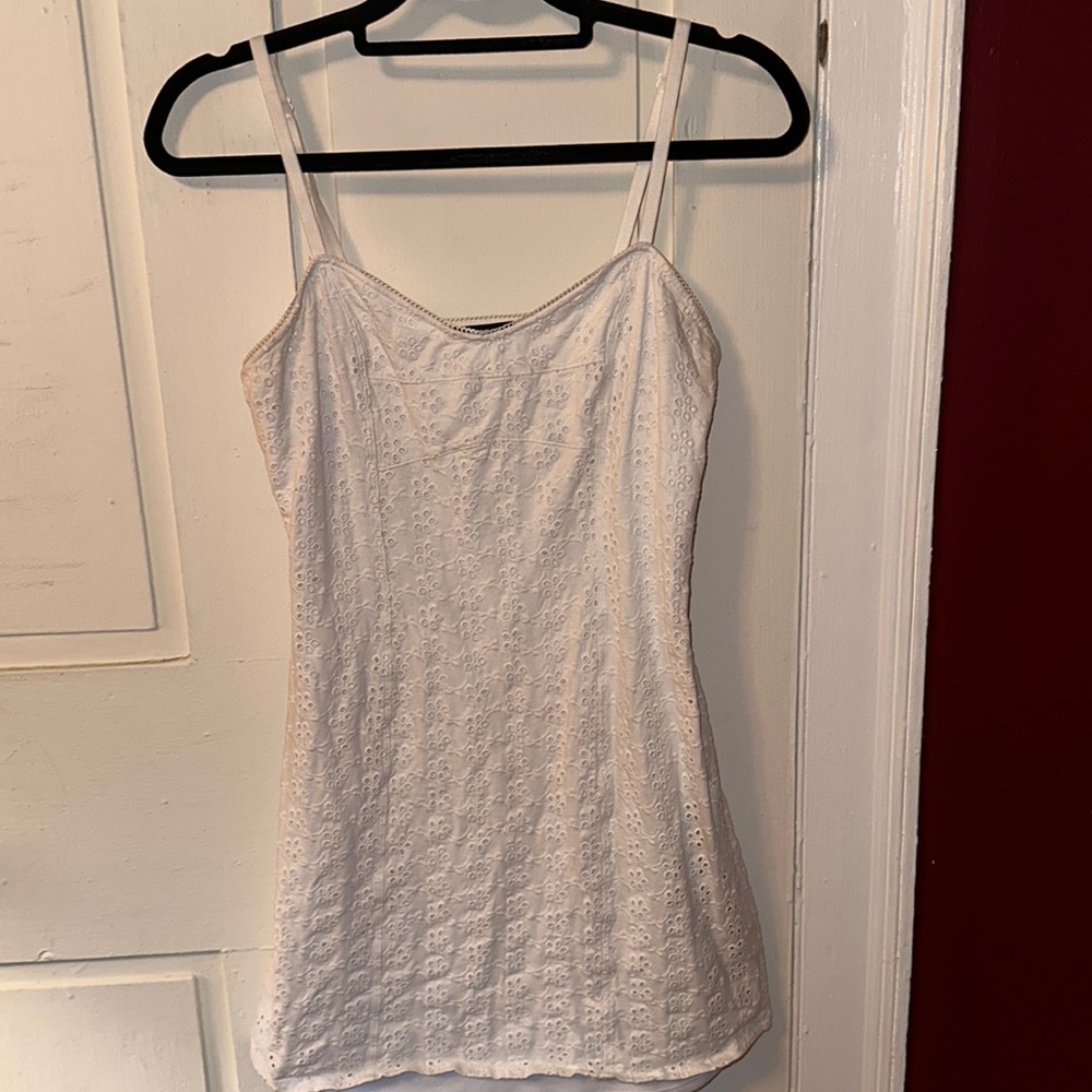 Eyelet mini dress